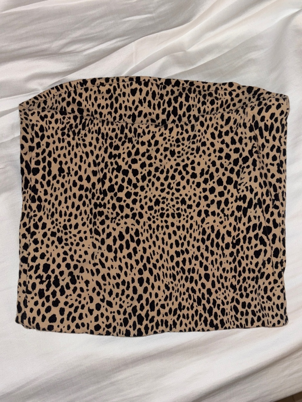 Beige Leopard Print Tube Top